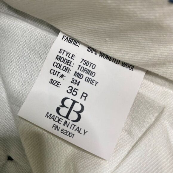 JB Britches Trousers Flat Front Torino Wool Mid Grey Sie 35 Regular - Picture 6 of 7